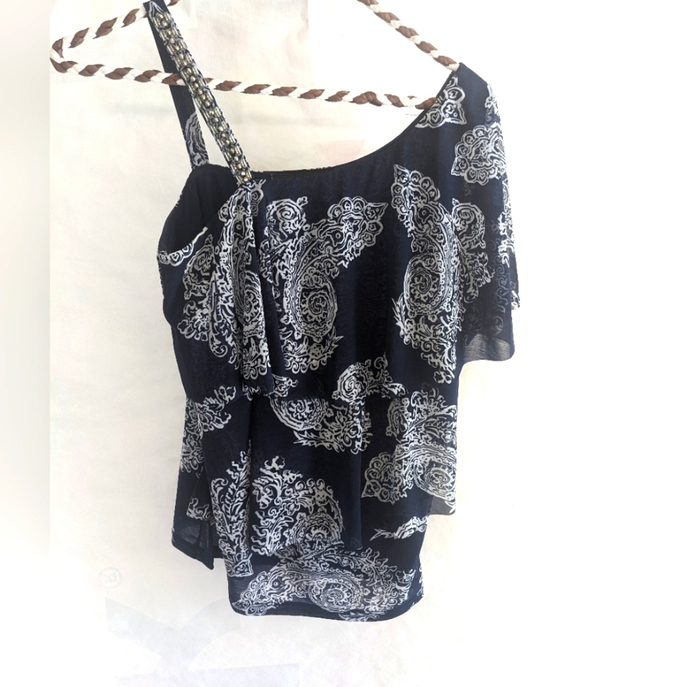 INC pretty blue blouse